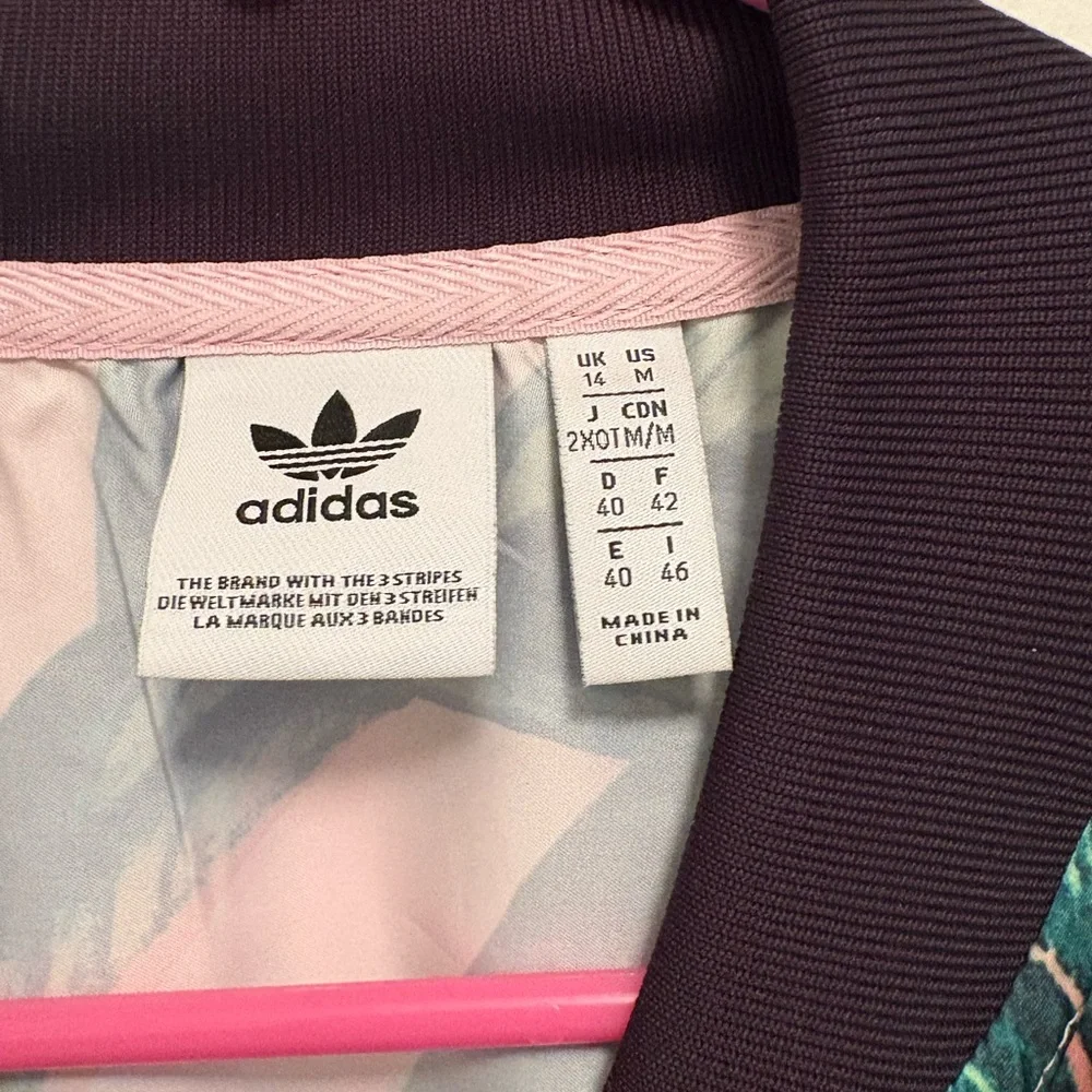 Adidas Tropical Leaf Print Jacket - Pink and Green - Picture 2 of 7